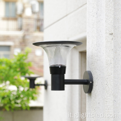 Lampada da parete solare a led impermeabile IP55 da giardino bianco caldo